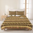 thumbnail image 3 of Quilts King Size Bedding Set, Yellow Brown Boho Lightweight Quilted Comforter, Ethnic Tribe Aesthetic Abstract Art Soft Reversible Bedspread Coverlet with Pillow Covers for All Season, 96" x 106", 3 of 9