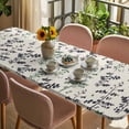 thumbnail image 3 of Green Grey Botanical Table Cloths for 8 Foot Rectangle Tables, Rustic Country Spring Floral Summer Leaf Patio Waterproof Elastic Fitted Tablecloths, Washable Rectangular Table Cover for Camping, 3 of 8