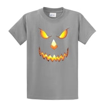 Halloween Scary Pumpkin Face Jack-o-lantern Trick-or-Treating Spooky Men's Short Sleeve T-shirt-sportsgray-5xl