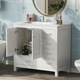 thumbnail image 4 of Bathroom Vanity Combo with Ceramic sink, Luxurious Space-Saving Vanity - 2 Soft-Close Doors, 4 of 9