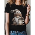 thumbnail image 2 of Farm Gnome Women's T-Shirt, Short Sleeve Tee Shirts Casual Tops Coffee Bean Crewneck T Shirt for Women, 2 of 8