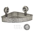 thumbnail image 1 of Youkk ABS Shower Shelf Rack With Detachable Basket For Easy Cleaning Made Of Transparent Bathroom Storage grey triangle, 1 of 6