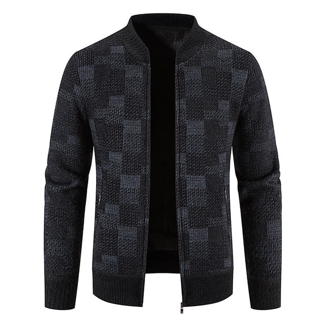 Qertyioot Veste d'Hiver Décontractée pour Hommes Col Montant Manches Longues Manteau de Mode Chaud