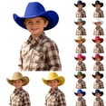 thumbnail image 3 of Liyamei Kids Cowboy Hat Western Cap, Wide Brim Sun Hat for Boys Girls, Oktoberfest Outfit Gold Size One Size, 3 of 6