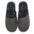 thumbnail image 2 of Mens Plaid Slippers Slip On Fleece Lined Indoor Micro Suede Shoes Black M, 2 of 3