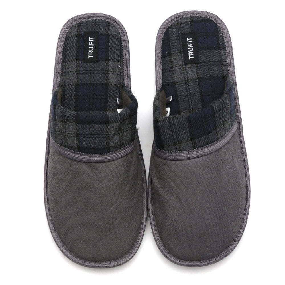 mens plaid slippers