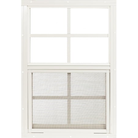 Shed Windows 14x21 (1-Pack) | Sliding Windows with Tempered Glass & Screens | Flush Mount, White Aluminum Frames for Sheds, Chicken Coops & Playhouses