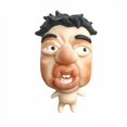 thumbnail image 2 of Squishy Stress Toy with Funny Messy Face and Fast Rebound, 1 Pack, Beige and Black, for Office Desk, Squeeze Toy, 2 of 3