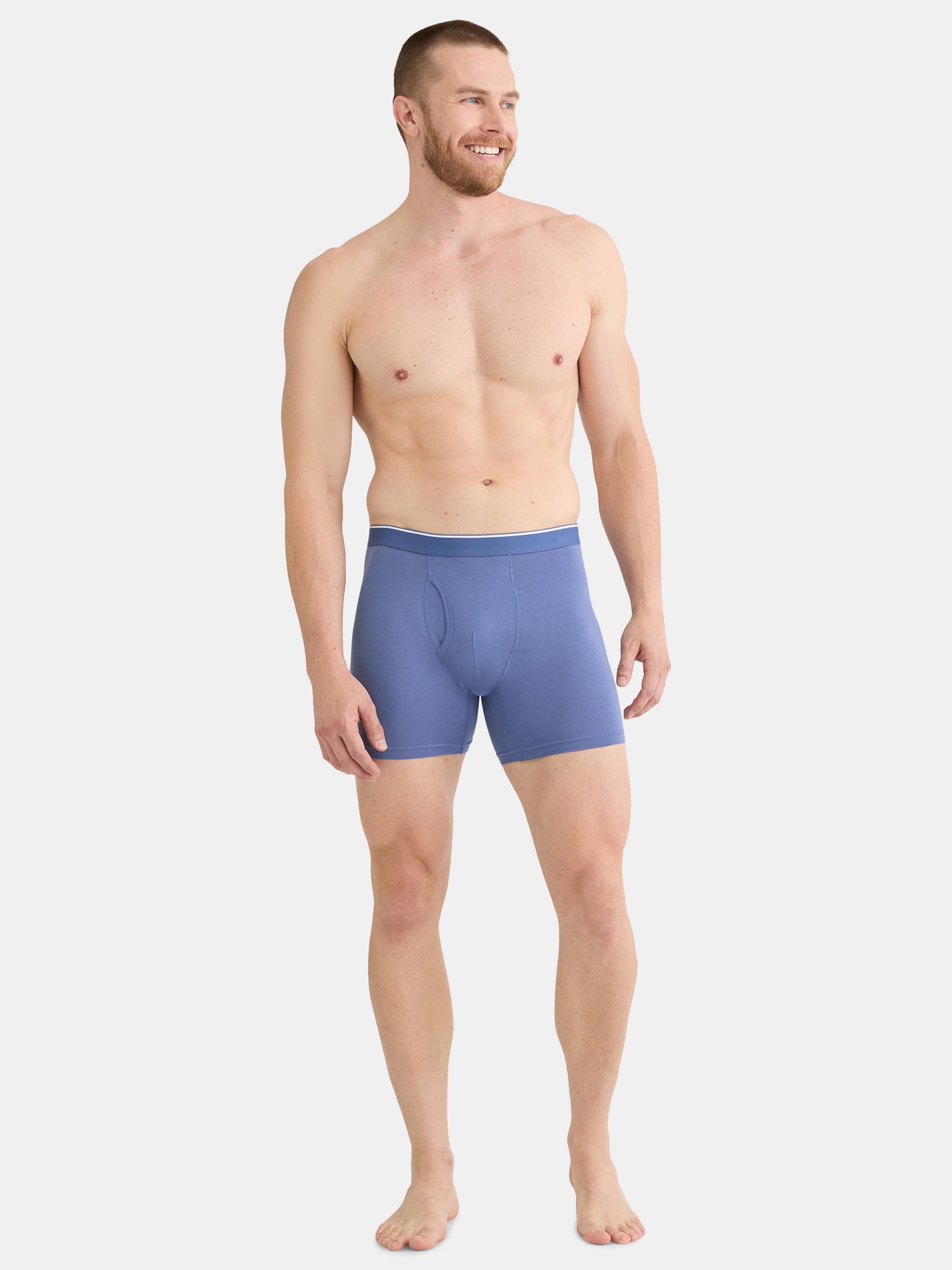 George Men's Cotton Blend Stretch Boxer Briefs, 6-Pack, Sizes S-2XL