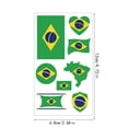 thumbnail image 3 of One Size, Pack Of 10, Brazil Flag Football Temporary Tattoos, Sweatproof Long Lasting Color Fast Face And Body Stickers, Sports Game Cheering Decoration Props For Family And Game, 3 of 6