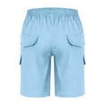 thumbnail image 6 of ZOYOEN Boys Cotton Linen Cargo Shorts- Baggy Casual Elastic Waist Summer Kids Hiking Shorts Blue Size 6, 6 of 7