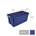 thumbnail image 4 of Sterilite 50 Gallon Stacker Tote Plastic, Stadium Blue, Set of 3, 4 of 8
