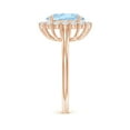 thumbnail image 3 of ANGARA Natural Oval 2.2 ct Aquamarine Ring with Floral Diamond Halo in 14K Rose Gold for Women (Size-10x8mm) | March Birthstone, Anniversary, Jewelry Gift for Women | Natural Aquamarine Ring, 3 of 9
