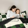 thumbnail image 6 of Feelyou Moose Bear Animal Bedding Comforter Set, Green Check Patchwork Twin Comforter Sets, Farmhouse Hunting Theme Reversible Bedding Set, Breathable Home Decor, 2 Pieces, 6 of 9