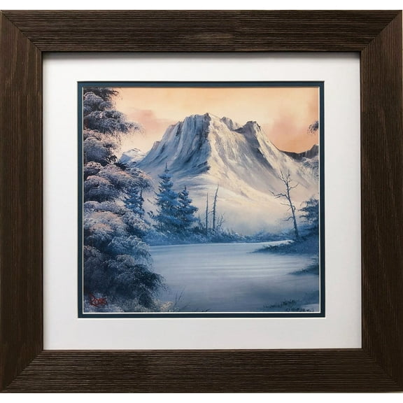 Bob Ross "Snowy Mountains" CUSTOM FRAMED ART Generic