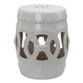 thumbnail image 2 of Outsunny 14" x 17" Ceramic Garden Stool with Double-Coin Knotted Ring Design & Strong Glazed Material, White, 2 of 9