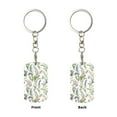 thumbnail image 2 of Goofa Wisteria Flower Printed Rectangular Metal Keychain Bag Charm Floral Charm for Purse Keys Metal Keyring Gift for Women Accessories, 2 of 7