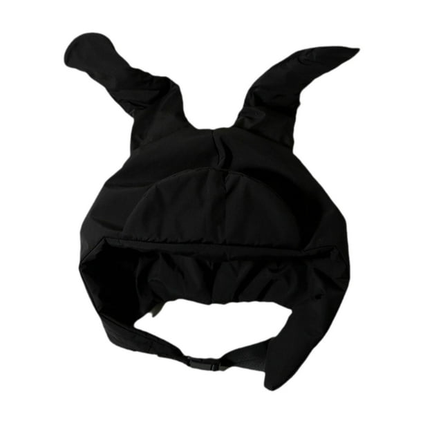 Gorra de béisbol con orejeras y plumón para mujer, gruesa, ligera y cálida Negro