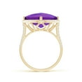 thumbnail image 2 of ANGARA Natural Cushion 8 ct Amethyst Halo Ring with Clover Motif in 14K Yellow Gold for Women (Size-13mm) | February Birthstone, Birthday, Anniversary, Jewelry Gift for Women | Natural Amethyst Ring, 2 of 8