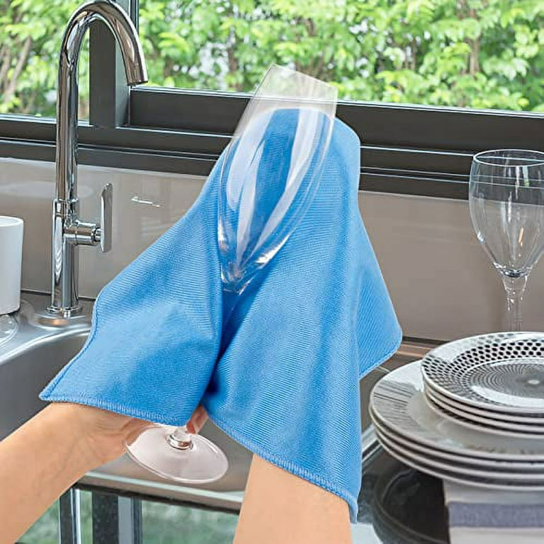 Microfiber Cloth Glass Cleaning Cloth for Mirror/Window Lint Free 6  Pack-Superio