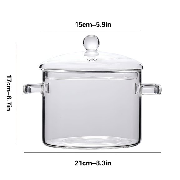 HIBIBUD Clear Glass Open Flame Heated Mini Crock Pot Soup Pot Glass Soaking Bowl Kitchen Essentials Slow Cooker