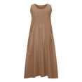 thumbnail image 4 of Xixinqiwan Women's and Women's Plus Dresses,Women's Linen Summer Dress Sleevelesss Scoop Neck Tank Dresses Flowy Swing Maxi Dress with Pockets, 4 of 6