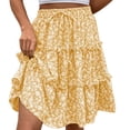 thumbnail image 2 of Ovbmpzd Flowy Summer Dresses for Women 2026 Yellow Mid-Length Mini Skirts Casual Skirts Skirts,S, 2 of 5