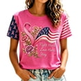 thumbnail image 3 of IMENGL Short Sleeve Top for Womens Basic Breast Cancer Ribbon Breast Cancer Support Cancer Awareness Tee Casual Loose Women's Short Sleeve T Shirt,M-XXXXXL, 3 of 6
