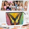 thumbnail image 6 of Makeup Bag Small Toilet Cosmetic Bags Travel Makeup Case Waterproof for Women Girls 6.7X9.45inches - Gorgeous Butterfly on Gradient Color Fluid, 6 of 7