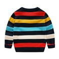 thumbnail image 3 of GYRATEDREAM Baby Boys Girls Long Sleeve Sweater Pullover Toddler Round Neck Multicolor Striped Sweaters Kids Knitted Casual Sweatshirt Jumpers Tops for 2-10 Years, 3 of 8