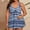 #152-Blue, variant on Women's Plus Size Swimsuit Cutout Swim Dress Tie Knot One Piece Tummy Control Bathing Suits Modest V Neck Swimwear