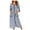 Blue, variant on Kaemgyyd Women's Zipper Robe Trendy 3/4 Sleeve Housecoats Lightweight Crew Neck Mid Length Loungewear Nightgown with Pockets