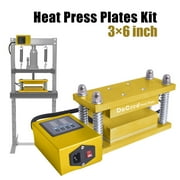 MOPHOTO Electric 6"x3" Rosin Heat Press Machine, Duel Heated Plates for 15-30 Tons of Hydraulic or Air Operated Heat Press Plates Kit
