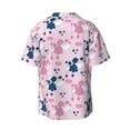 thumbnail image 2 of Wukai Cartoon Poodle Dog Men's Casual Short-Sleeve Button Down Shirt - Lightweight Summer Dress Shirt for Daily Wear-Large, 2 of 7