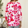 thumbnail image 4 of Xdegoge 3/4 Sleeve Tops for Women Trendy V Neck Dressy Casual Shirts Summer Outfits for Women Comfy Tunic Fit Tees Hot Pink Xxl Womens Clothing ofertas De Hoy En, 4 of 7