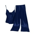 thumbnail image 4 of Diufon Womens Silk Pajamas Sets V Neck Sleeveless Tops Elastic Waist Homewear Pants, 4 of 4