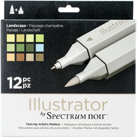 Spectrum Noir Illustrator Twin Tip Markers 12/Pkg-Landscape