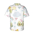 thumbnail image 4 of Xecao Green Blue Avocado print Hawaiian shirt - a stylish short-sleeve button-down for men, perfect for casual beach and tropical outings., 4 of 9