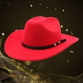 thumbnail image 2 of Ticikt Cowboy Hat for Women and Men Wide Brim Classic Outdoor Fedora Hats Western Cowboy Cowgirl Hats with Belt Buckle, 2 of 4