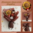 thumbnail image 2 of Handmade Crochet Sunflower Bouquet Graduation Cap Decorations Graduation Gifts Crochet Flower Bouquet with Brown Floral Wrapping Paper and Graduation Ribbon for Graduation Decor, 2 of 5