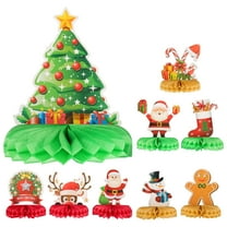 EXHUMKY BERTDOMD 9pcs Simple Structure Honeycomb Paper Table Centerpieces for Christmas