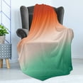 thumbnail image 4 of Ombre Soft Flannel Fleece Throw Blanket, Illustration of Color Change Effect with Nature Inspired Hues Artwork, Cozy Plush for Indoor and Outdoor Use, 50" x 60", Burnt Orange Sea Green, by Ambesonne, 4 of 5