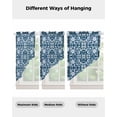 thumbnail image 4 of Blue White White Flowers Swag Valances for Windows, Rustic Vintage Botanical Leaves Rod Pocket Sheer Valances for Windows, Swag Toppers Light Filtering for Kitchen Living Room 2 Panels 36''x45'', 4 of 6