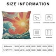 thumbnail image 5 of GOSMITH Throw Pillow Cover Blue Surf Sea Waves Vintage of Nature with Sun Retro Beach Decorative Pillow Case Home Decor Square Pillowcase, 5 of 5