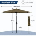 thumbnail image 4 of 9Ft Outdoor Patio Umbrella with 8 Sturdy Umbrella Ribs,Table Umbrella with Crank Lift & Push Button Tilt for Pool,Deck,Yard, 4 of 7