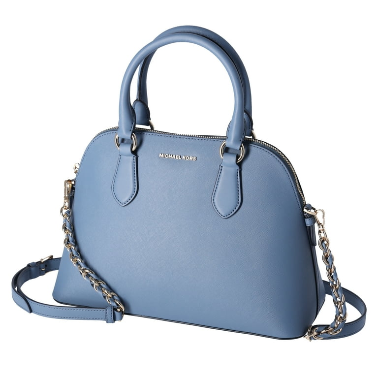 Michael Kors Veronica Medium Dome Satchel Crossbody Denim Blue