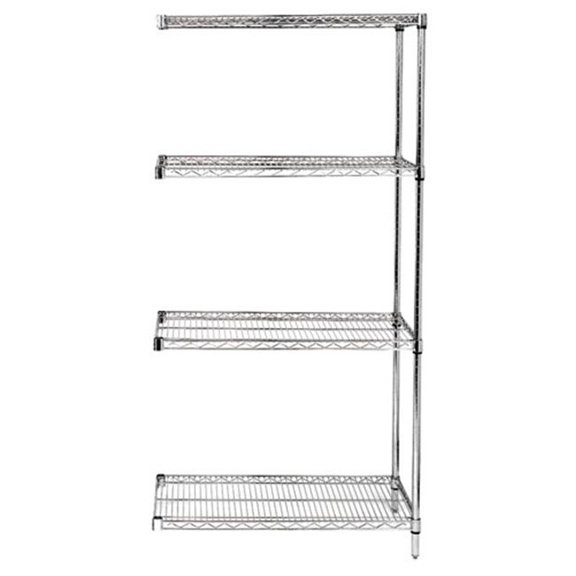 Quantum Storage AD63-2172C 4 Shelf Chrome Wire Shelving Add-On Kit - 21 x 72 x 63 in.