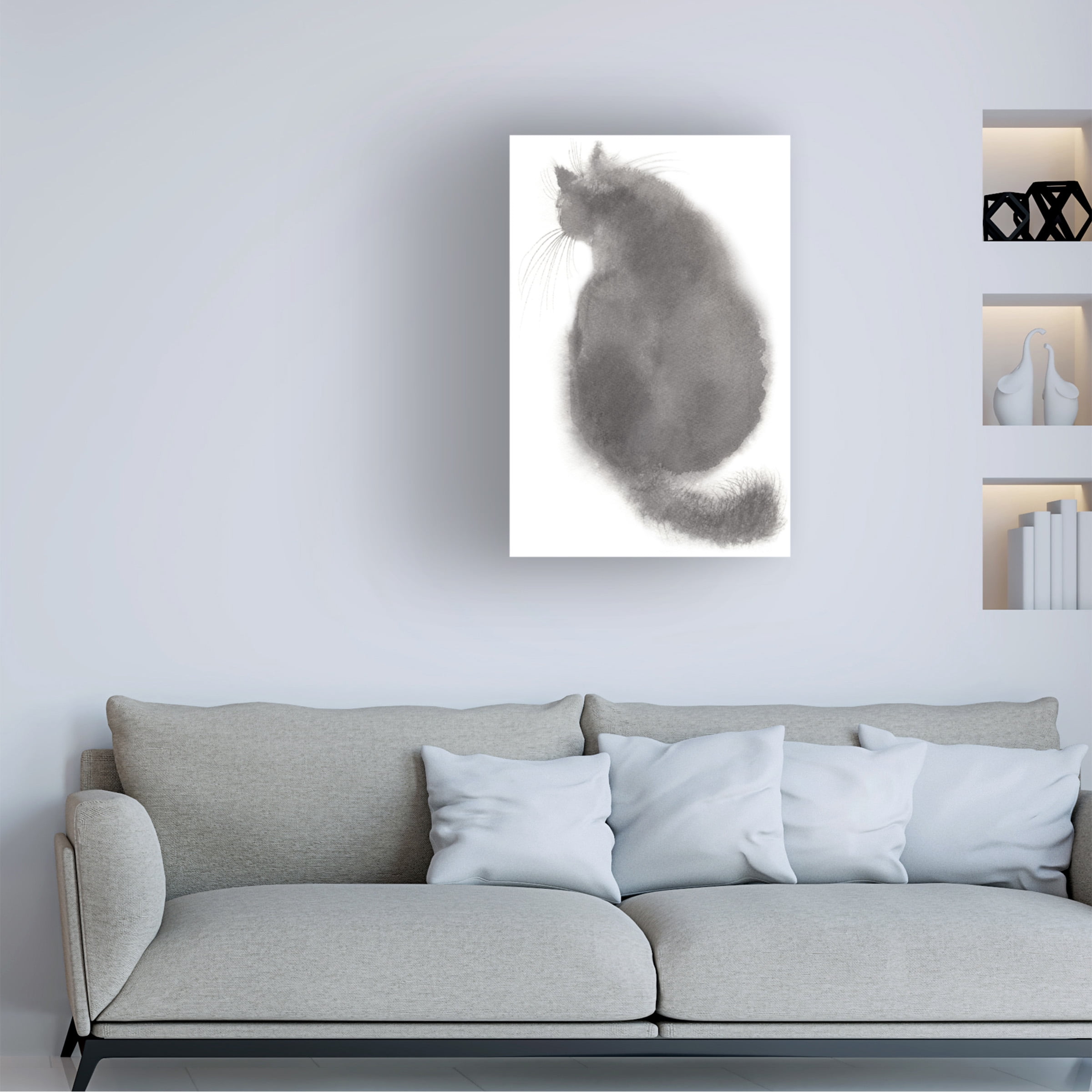 Elena Bolgova 'Grey Cat' Canvas Art