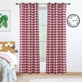 thumbnail image 5 of Red and White Farmhouse Buffalo Plaid Curtains,Light Filtering Curtains Rustic Home Decor Window Drapes Rod Pocket Privacy Panels for Bedroom,W37 x L95in,2 Panels, 5 of 7