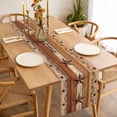 thumbnail image 3 of Western Texas Star Vintage Table Runner - 60 Inch Long, Kitchen Dining Table Runner Dresser Scarves, Farmhouse Brown Wood Grain Farmhouse Decor for Coffee Tables Wedding Party Banquet, 3 of 8